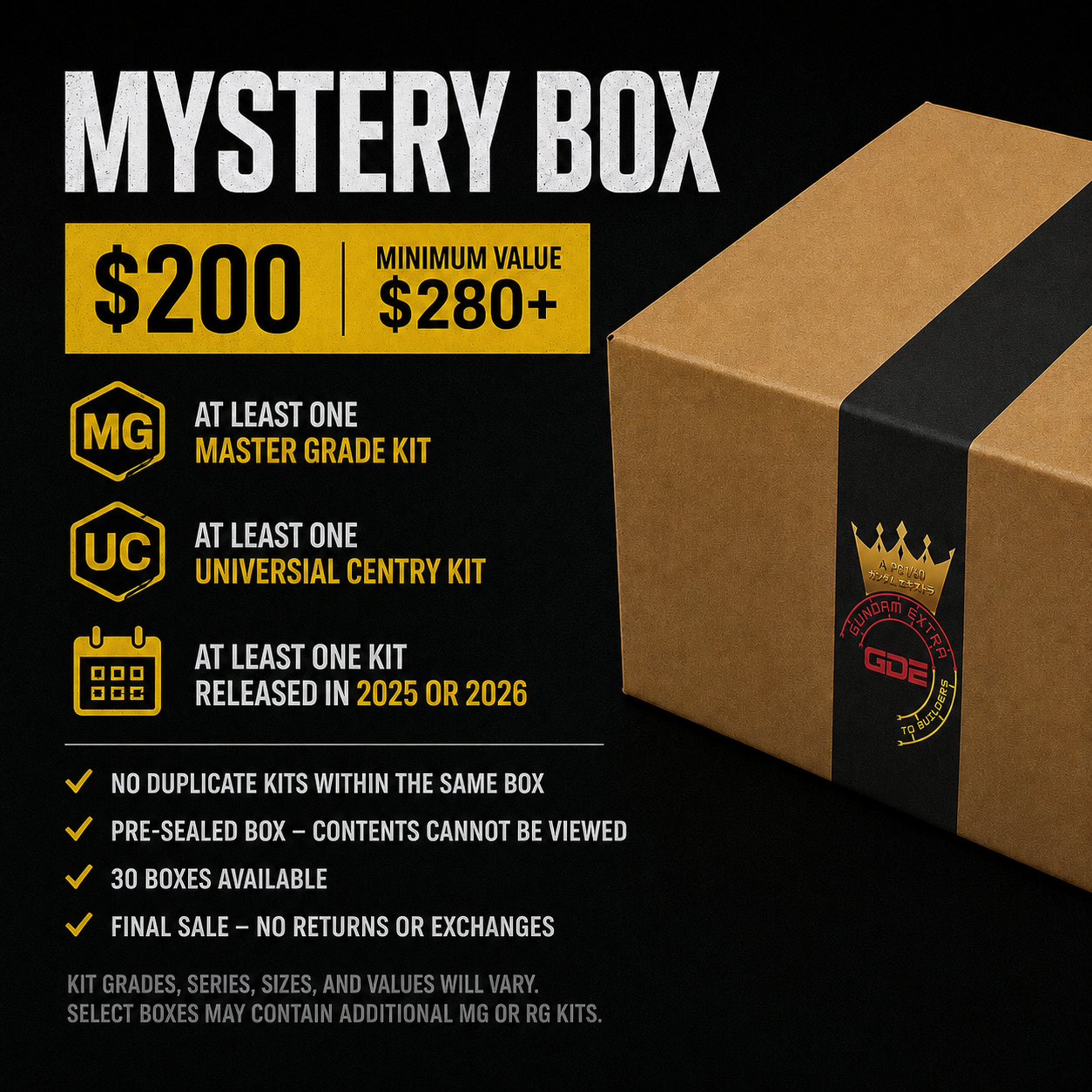 GundamExtra Mystery Box — $280+ Value