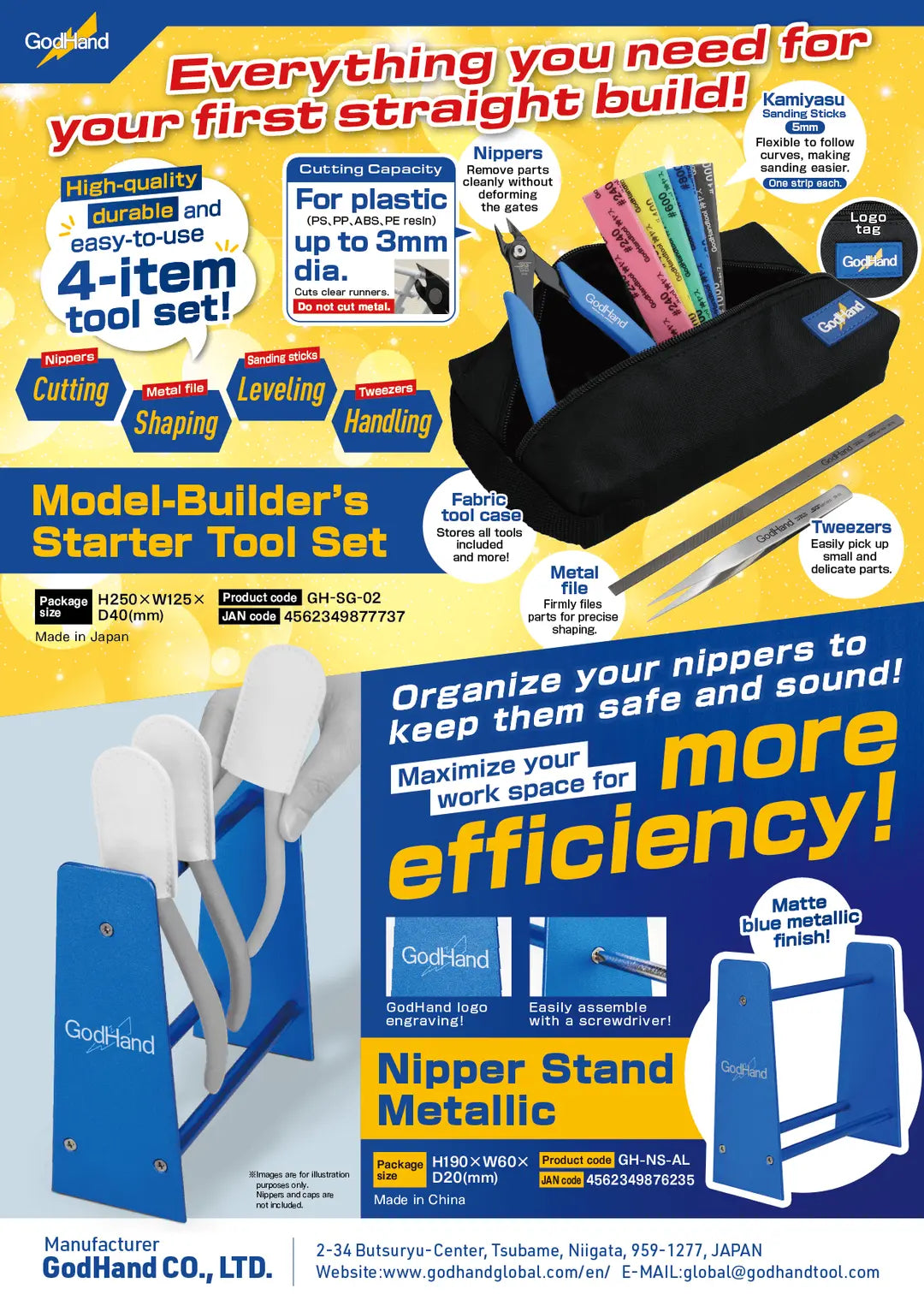 (Pre-Order) ETA Q1 2026 - GodHand Model-Builder’s Starter Tool Set