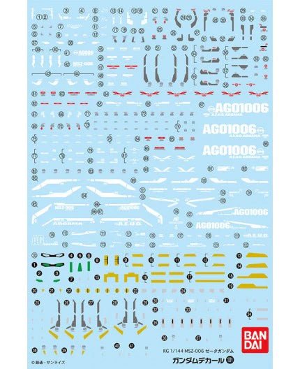 Gundam Decal 101 - RG Zeta Gundam - Gundam Extra - Your BEST Gunpla Supplier