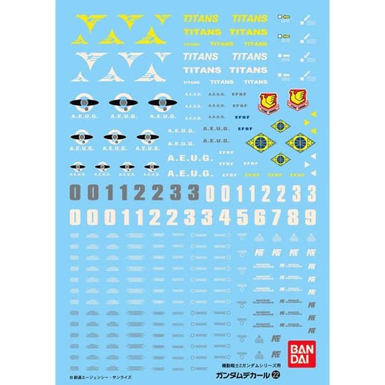 Gundam Decal 22 - Zeta Gundam Series - Gundam Extra - Your BEST Gunpla Supplier