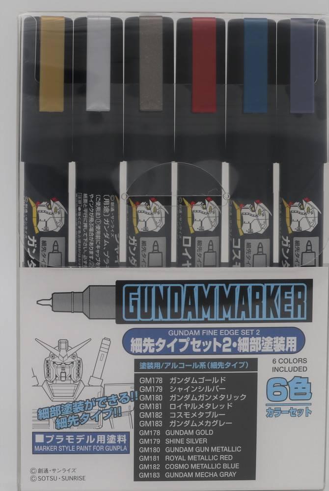 Gundam Marker Fine Edge Marker Set 2 (GMS 126) - Gundam Extra - Your BEST Gunpla Supplier