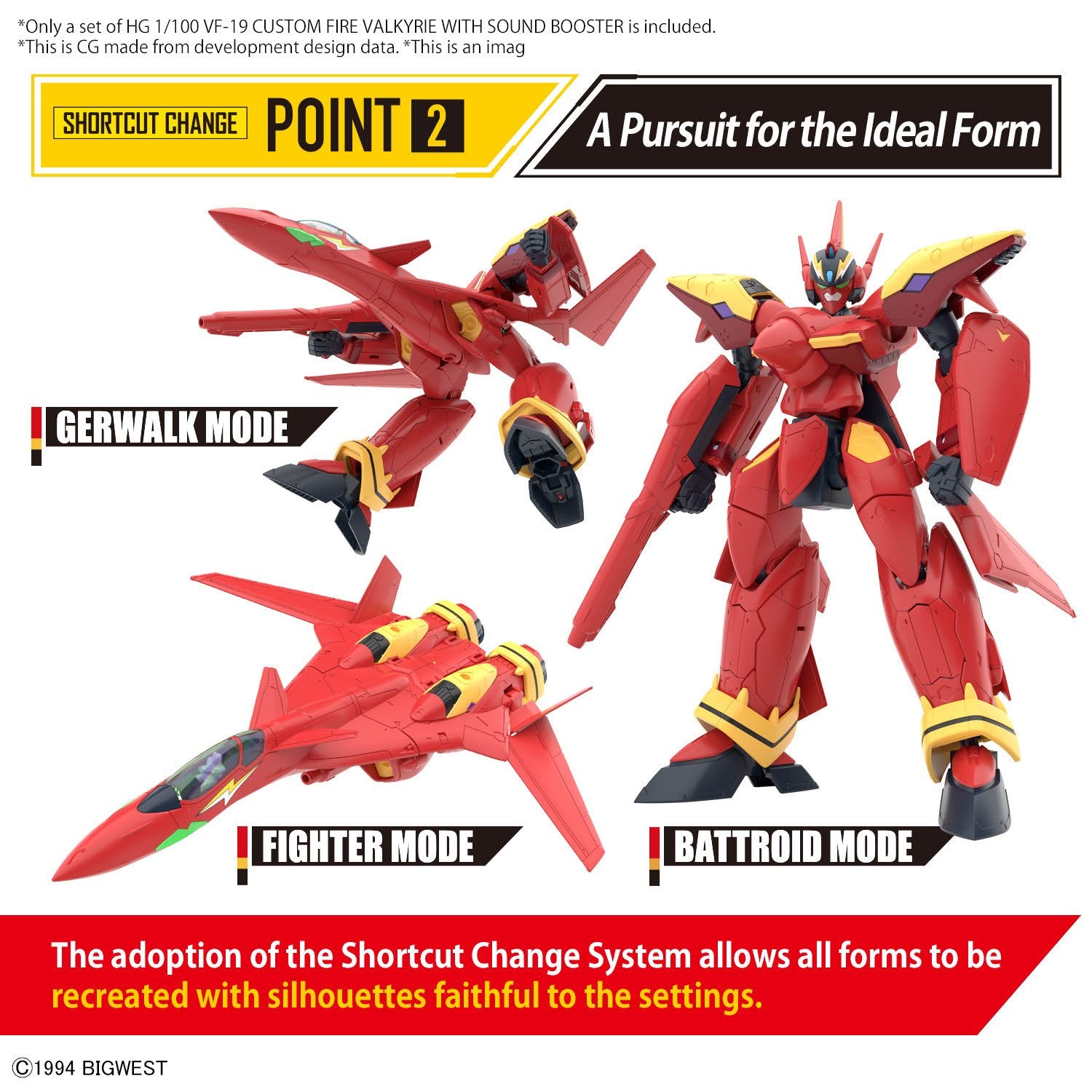HG 1/100 VF - 19 CUSTOM FIRE VALKYRIE WITH SOUND BOOSTER - Gundam Extra - Your BEST Gunpla Supplier
