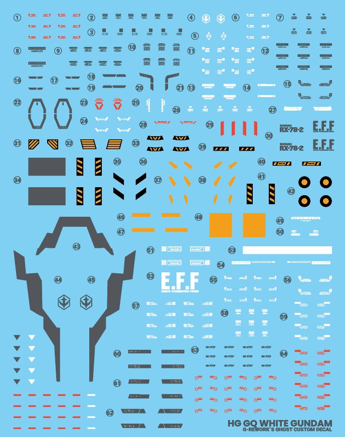 G-Rework Decal [HG] [GQX] WHITE GUNDAM
