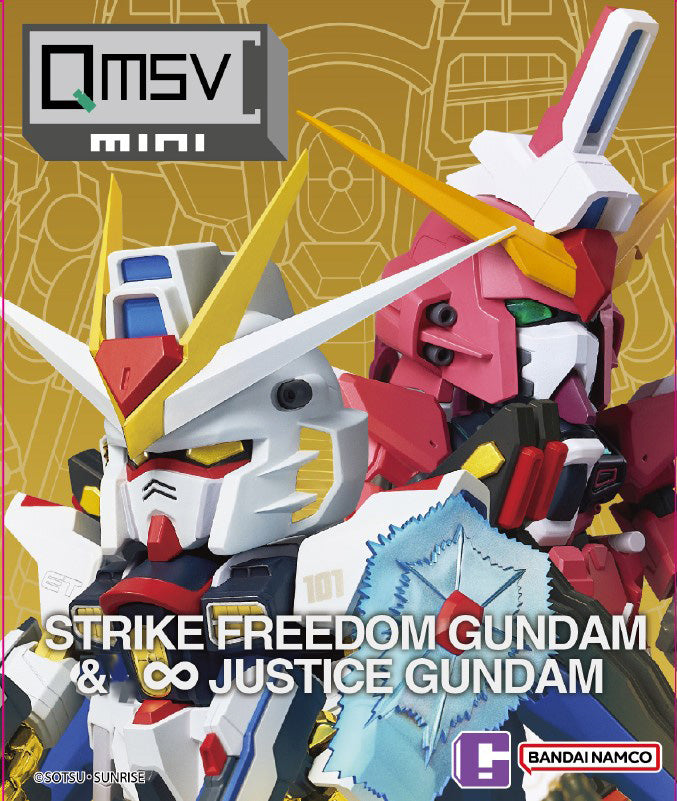 Bandai BNESH Q MSV QMSV Mini Strike Freedom Gundam &amp; ∞ Justice Gundam &quot;Gundam SEED Destiny&quot; (Box/8)