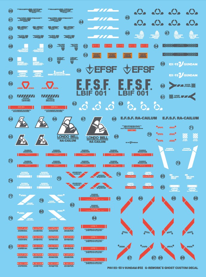 G-Rework Decal [PG] UNLEASHED RX-93 V GUNDAM