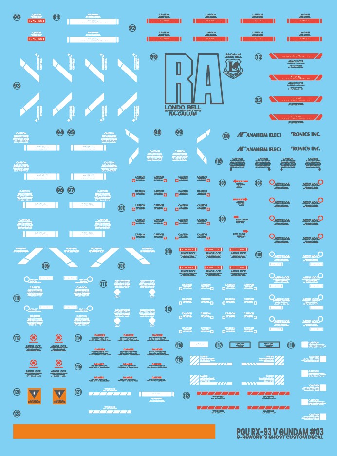 G-Rework Decal [PG] UNLEASHED RX-93 V GUNDAM