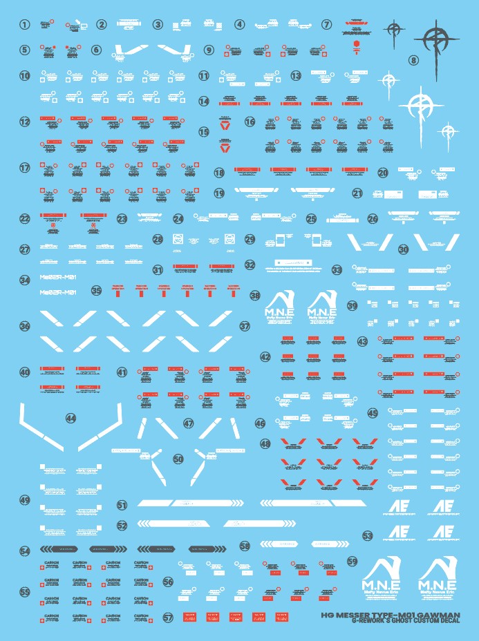 G-Rework Decal [HG] MESSER TYPE-M01 GAWMAN USE