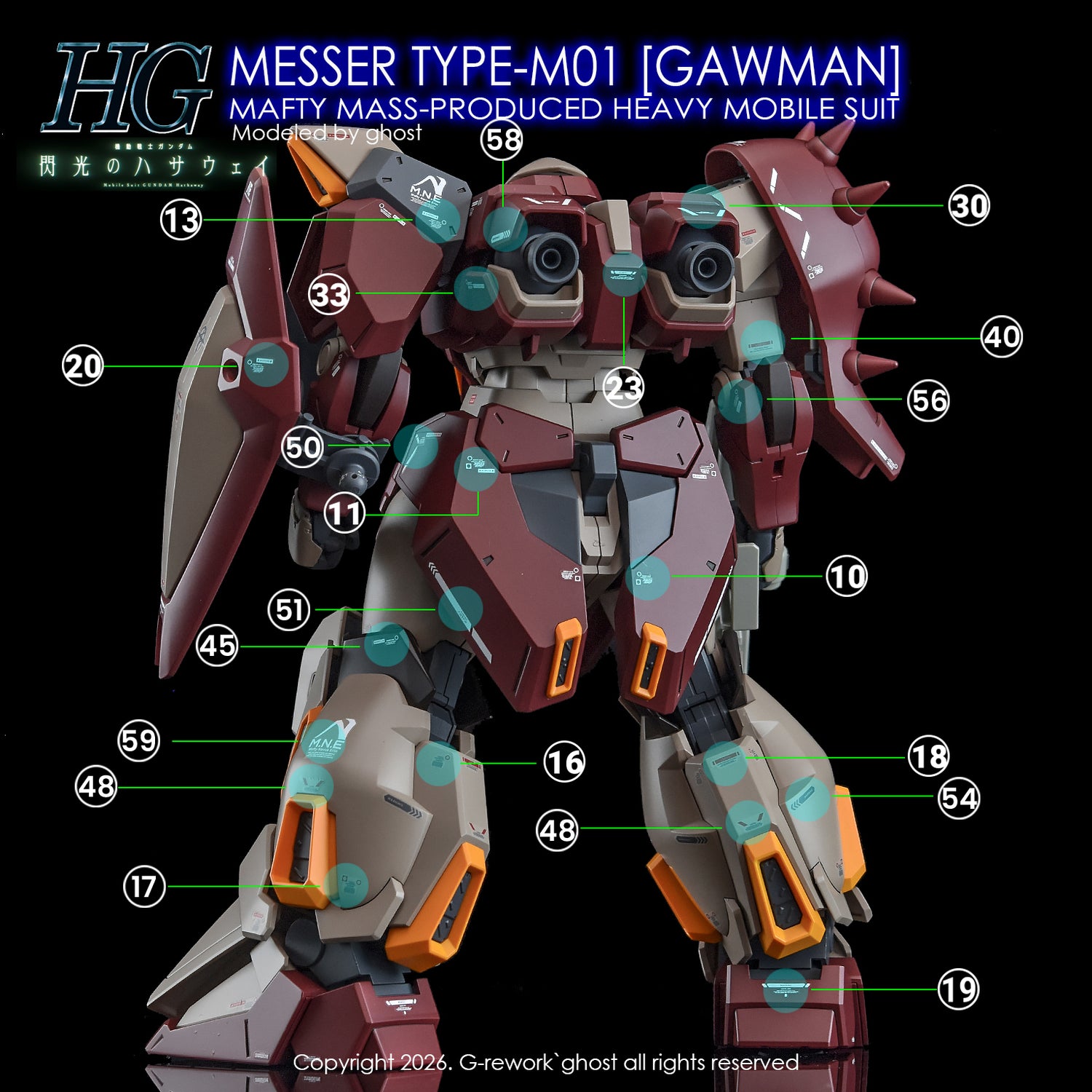G-Rework Decal [HG] MESSER TYPE-M01 GAWMAN USE