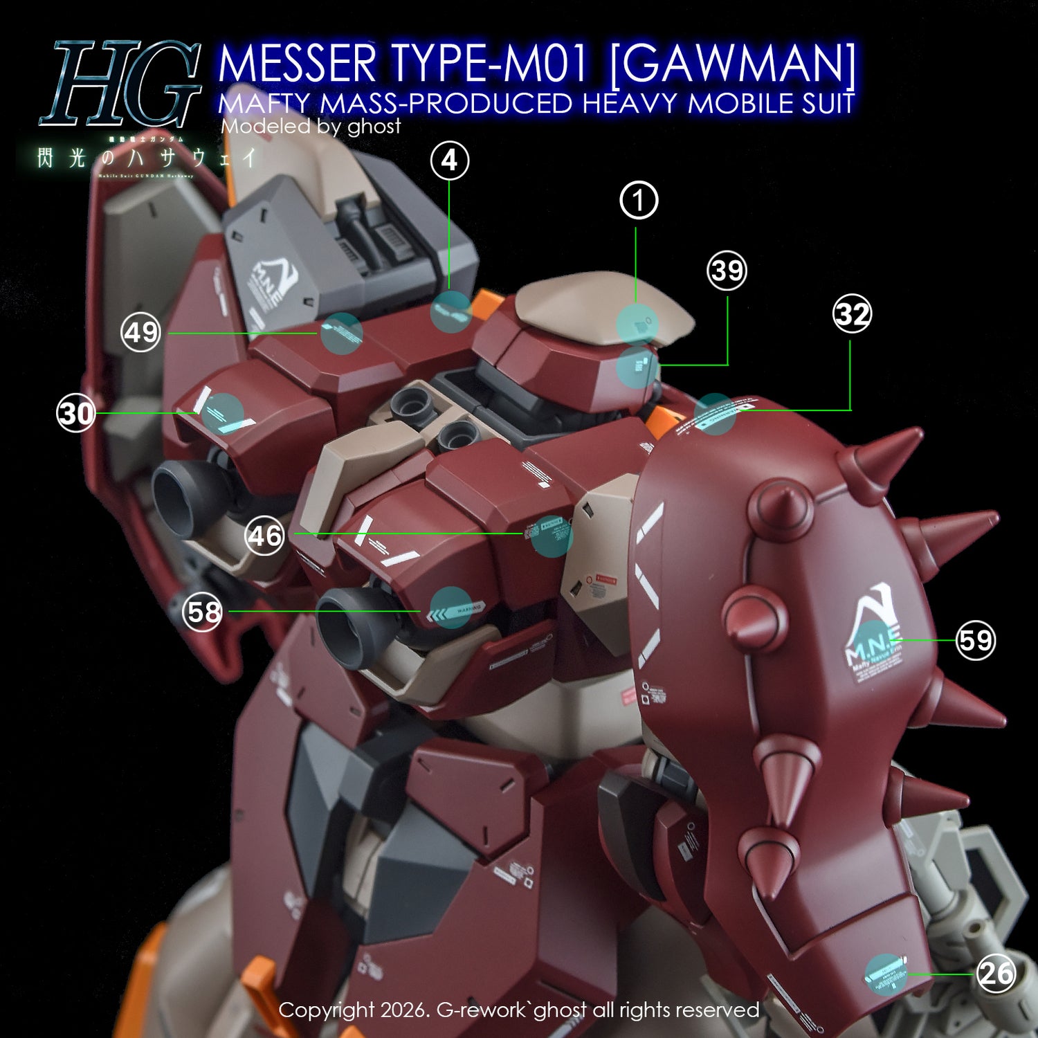 G-Rework Decal [HG] MESSER TYPE-M01 GAWMAN USE