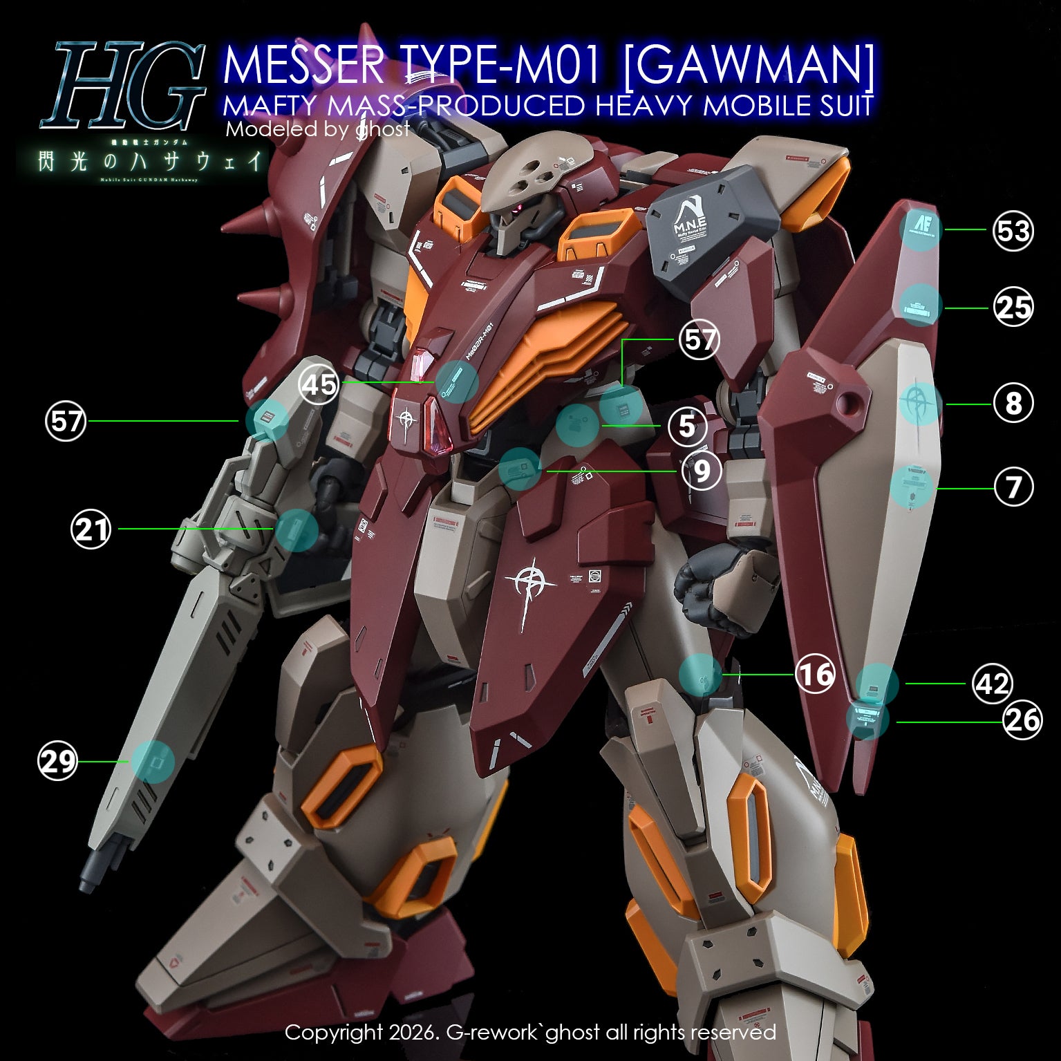 G-Rework Decal [HG] MESSER TYPE-M01 GAWMAN USE