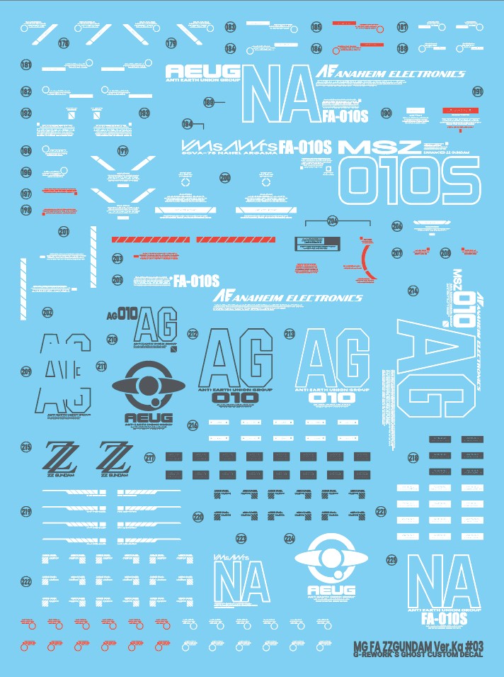 G-Rework Decal [MG] Full Armor ZZ GUNDAM Ver.ka