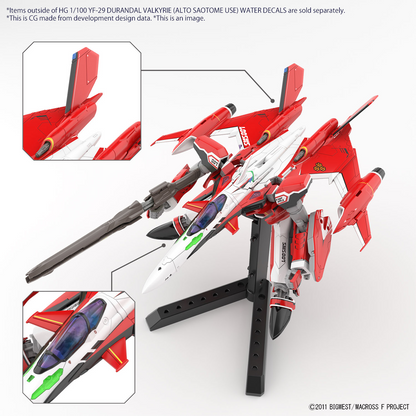 HG YF-29 Durandal Valkyrie (Alto Saotome Use) Water Decals Macross Frontier 1/100