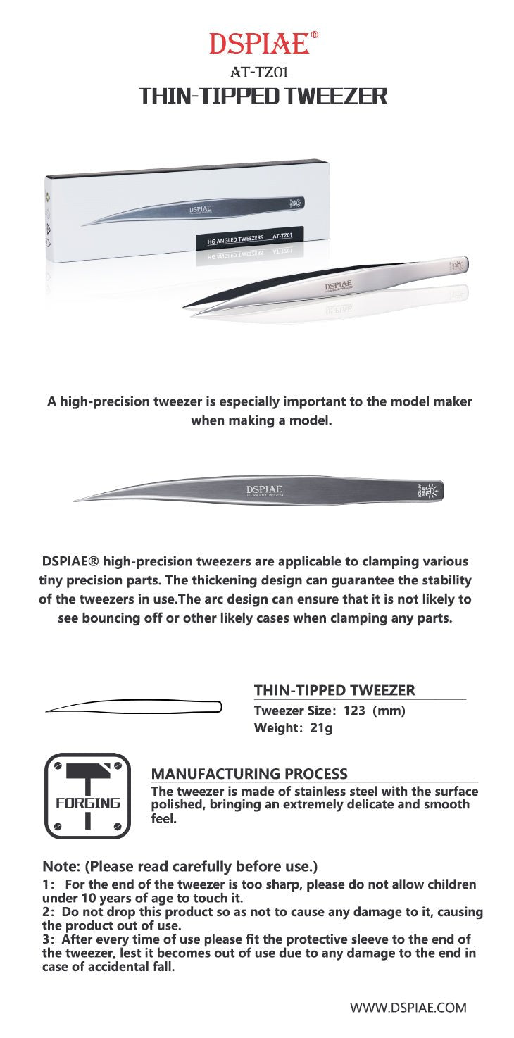 DSPIAE Precision Fine Tipped Tweezer - Gundam Extra - Your BEST Gunpla Supplier