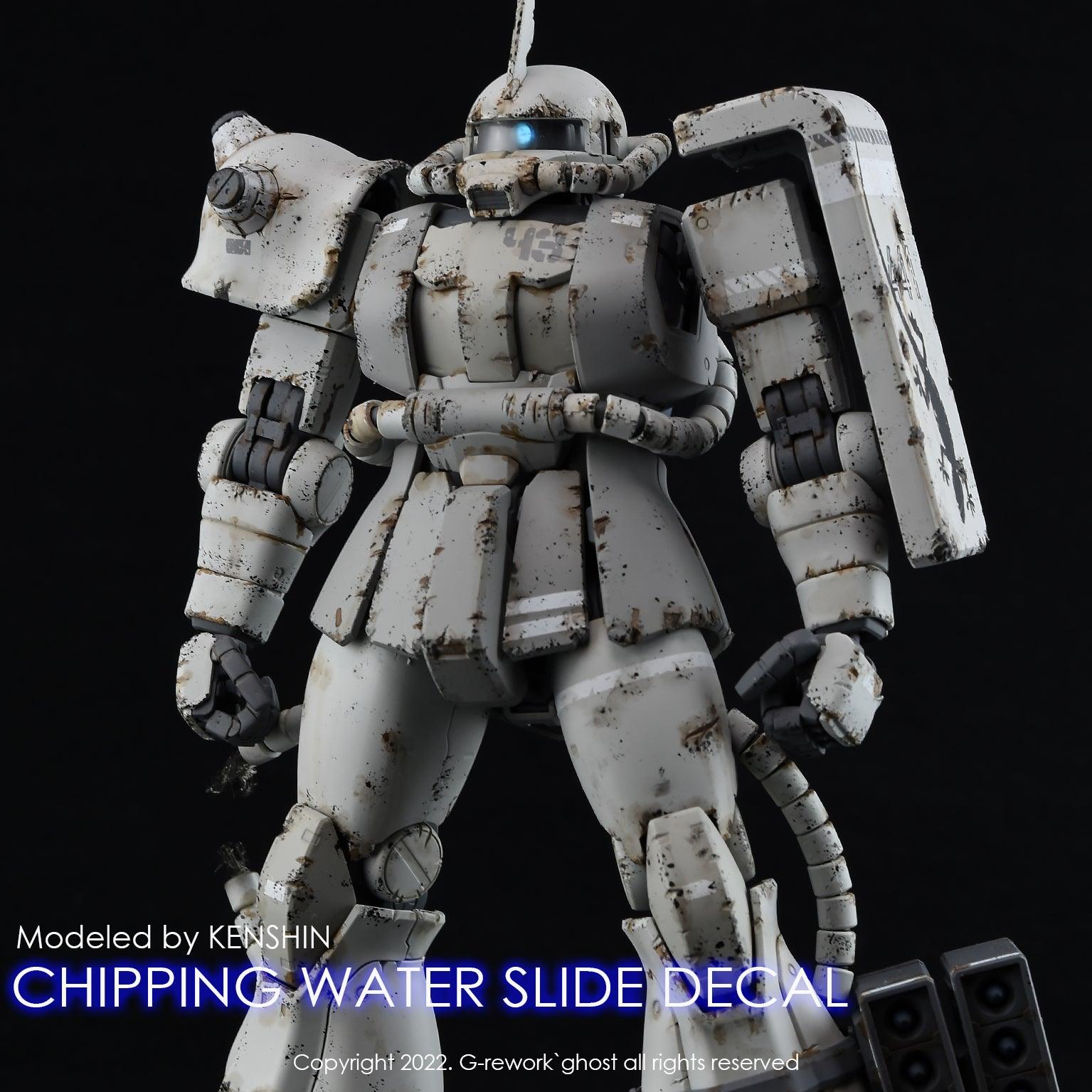 G - Rework CHIPPING DECAL_ZEON_01_WHITE - Gundam Extra - Your BEST Gunpla Supplier