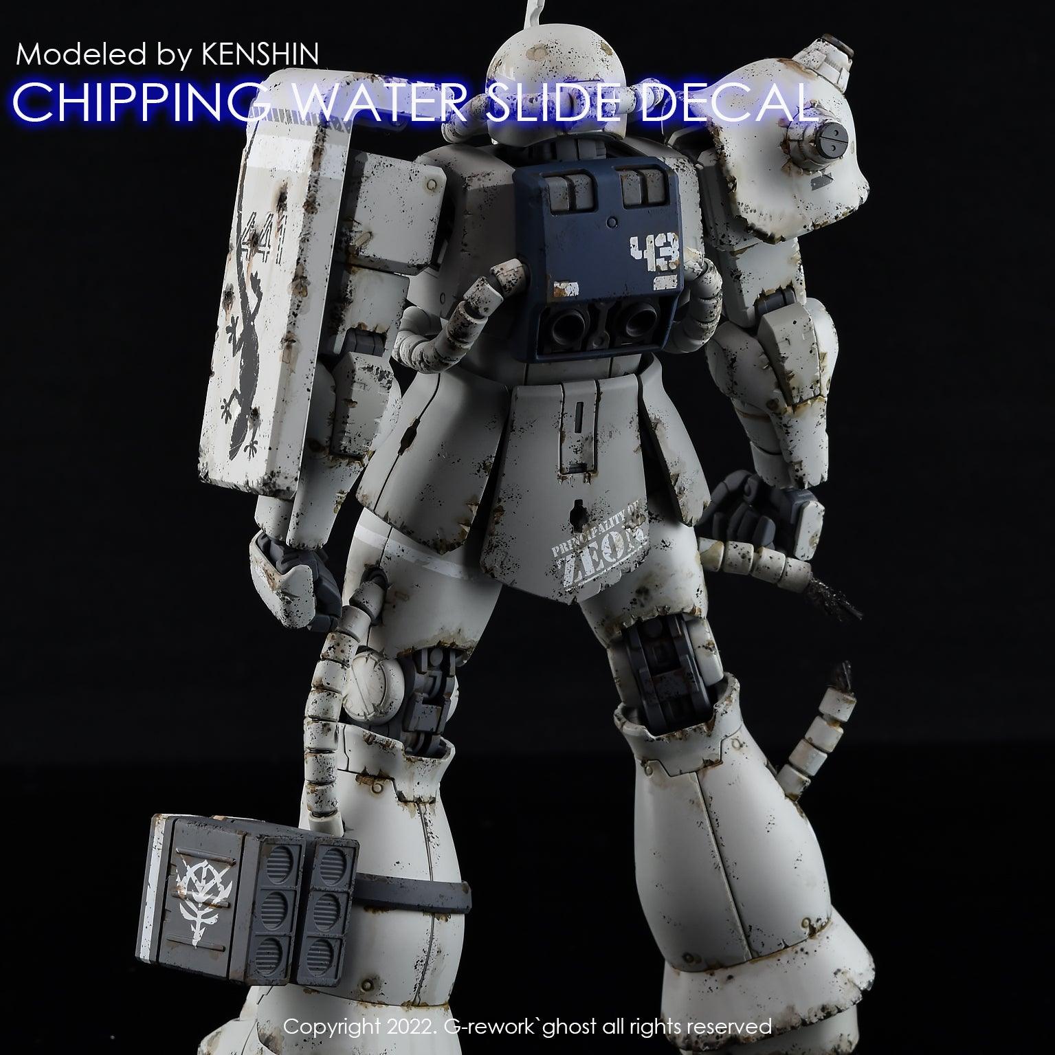 G - Rework CHIPPING DECAL_ZEON_01_WHITE - Gundam Extra - Your BEST Gunpla Supplier