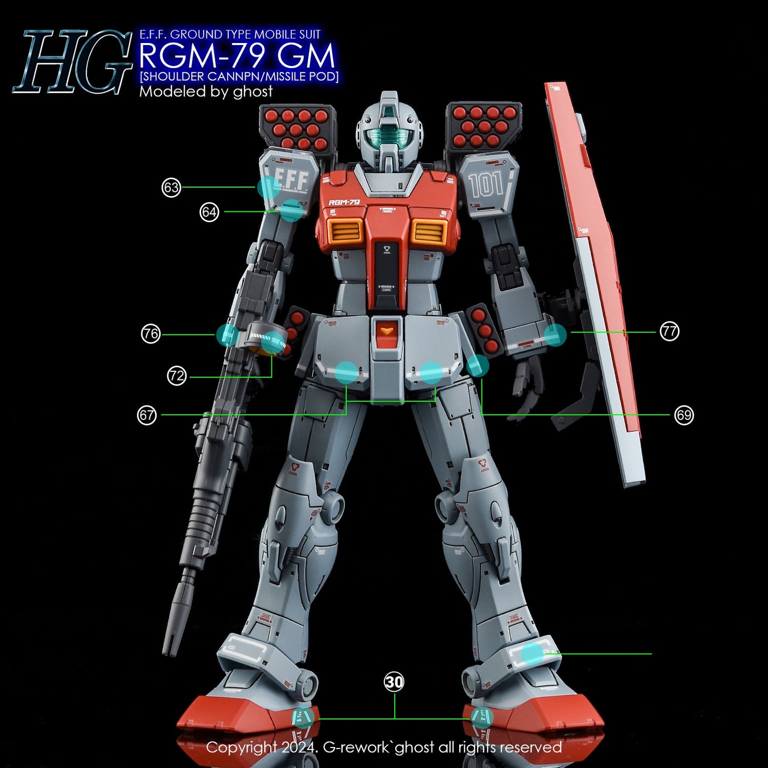 G - Rework [HG] RGM - 79 GM [MISSILE POD] - Gundam Extra - Your BEST Gunpla Supplier