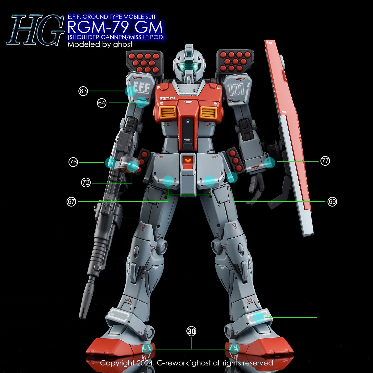 G - Rework [HG] RGM - 79 GM [MISSILE POD] - Gundam Extra - Your BEST Gunpla Supplier