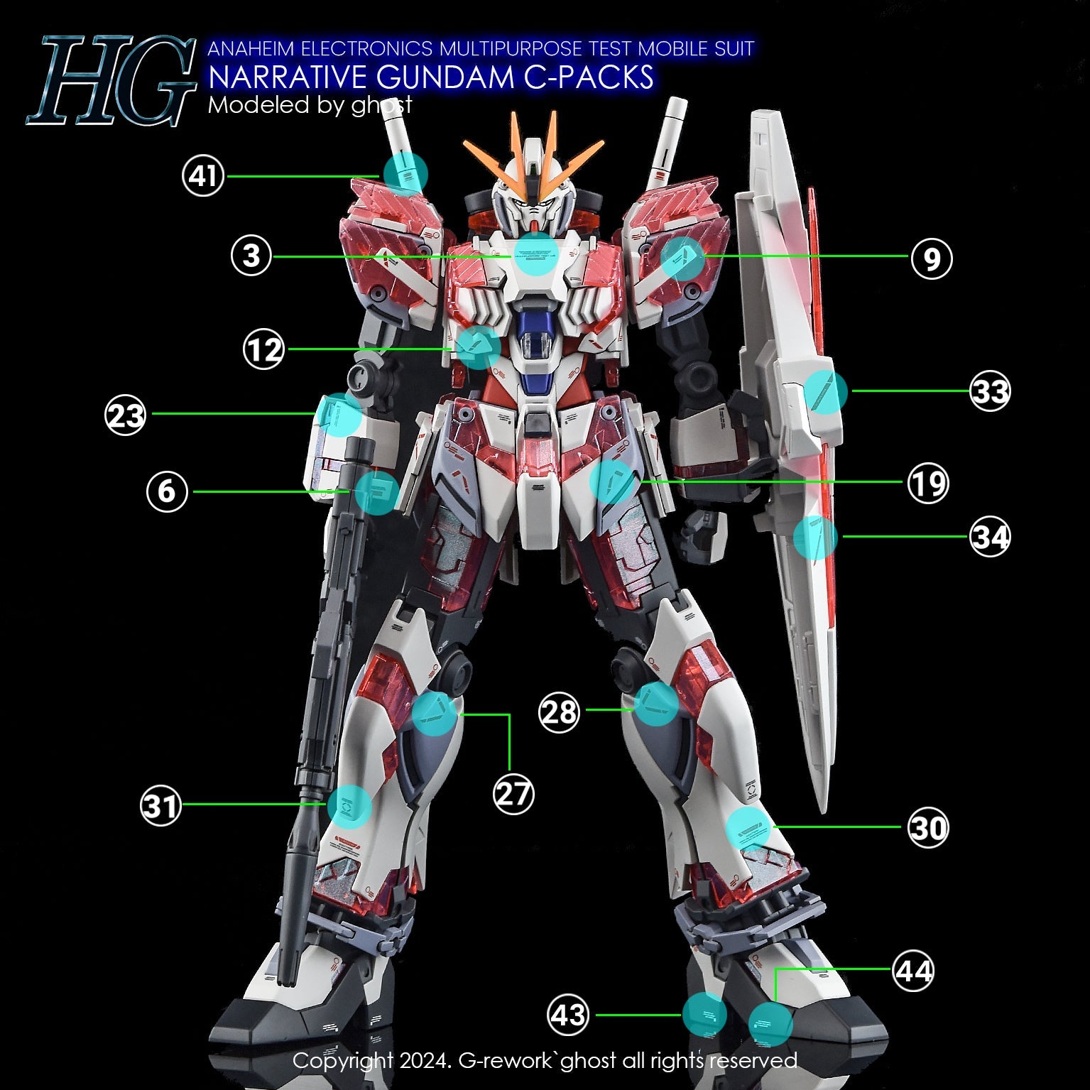 ロボット MG RX-9/C Narrative Gundam C-Packs MG 1/100 RX-9/C Narrative Gundam C-Packs (Ver. Ka) – USA