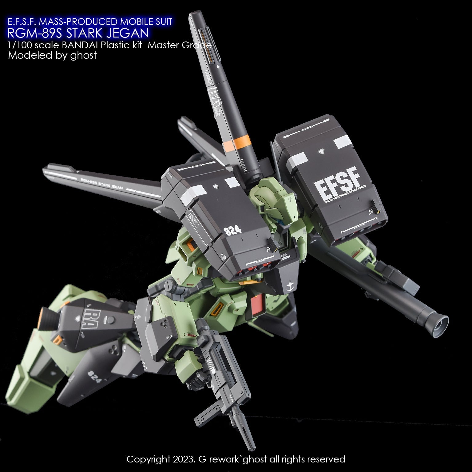MG ガンプラセット RGM-89S STARK JEGAN 他 Premium Bandai MG 1/100 RGM-89S STARK JEGAN EFSF Anti-Ship