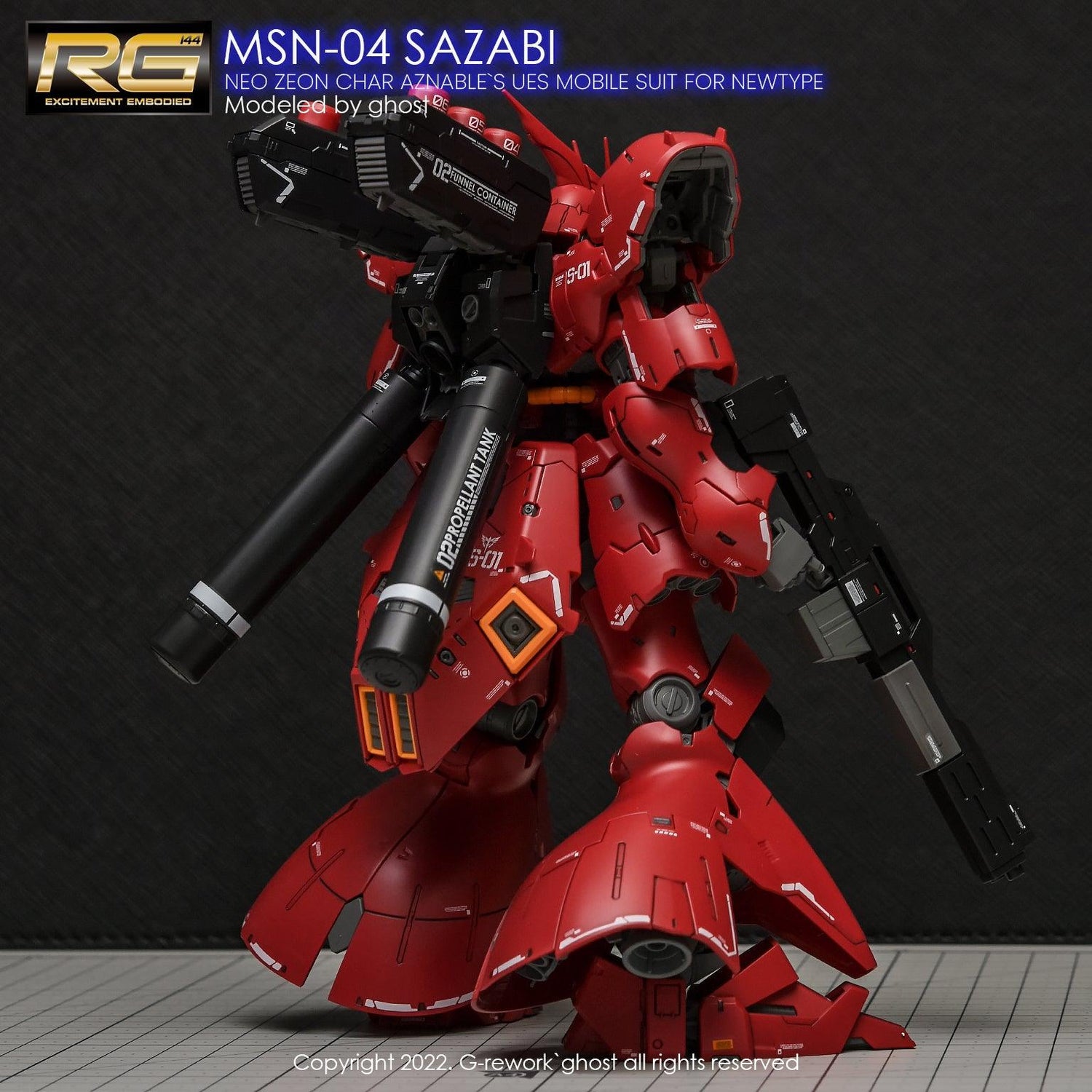 G - Rework [RG] MSN - 04 SAZABI (decal v2.0) - Gundam Extra - Your BEST Gunpla Supplier