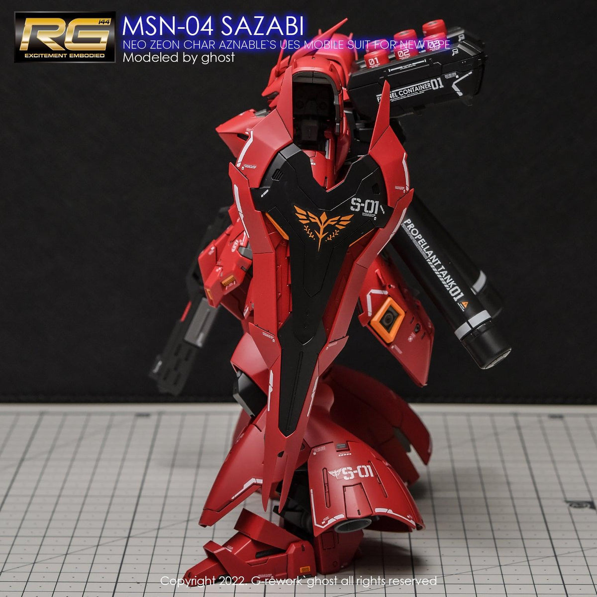 D.L Model Water Slide Decals For MG 1/100 Sazabi Ver Ka – Bronzing Effect, Premium Detail Stickers