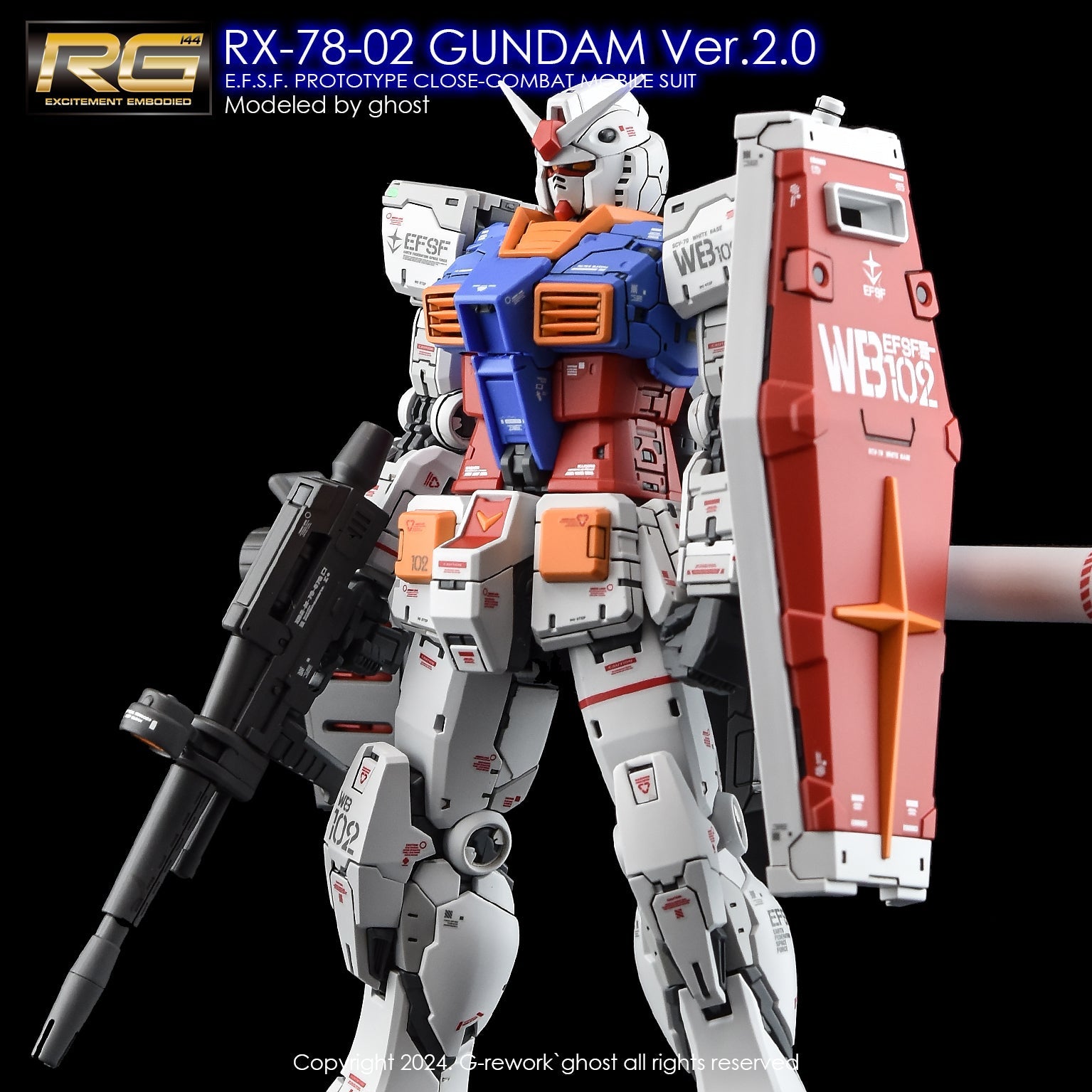 MGガンダムとRG RX-78-2 ガンダム RG #040 RX-78-2 Gundam Ver. 2.0 1/144 – GUNNZO