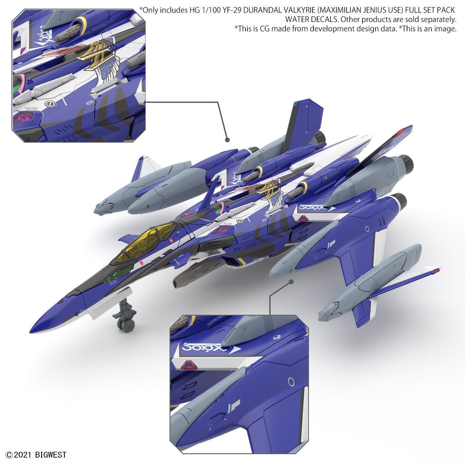 HG 1/100 YF - 29 DURANDAL VALKYRIE (MAXIMILIAN JENIUS USE) FULL SET PACK WATER DECALS - Gundam Extra - Your BEST Gunpla Supplier