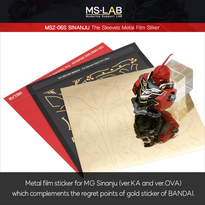 MS - LAB - MSZ - 06S - MG SINANJU Metal Film Sticker - Gundam Extra - Your BEST Gunpla Supplier